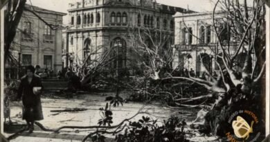 Centro de Concepción afectado por tornado en 1934