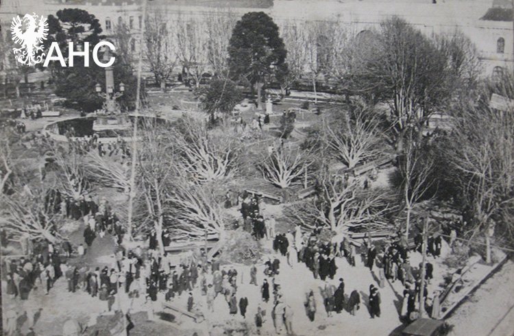 Plaza Independencia arrasada por el tornado de 1934